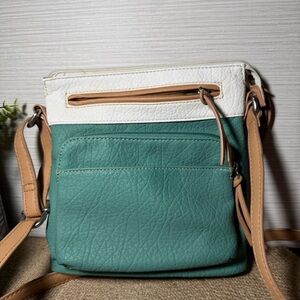 Stylish Green and White Crossbody Bag